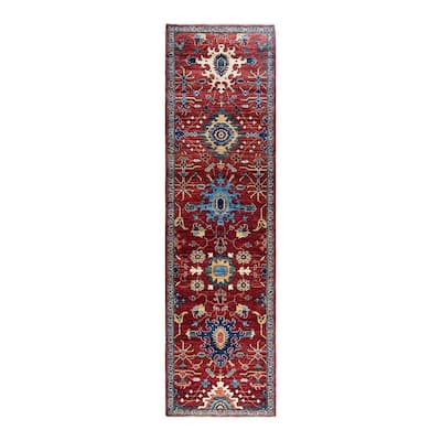 Serapi One-of-a-Kind Hand-Knotted Runner Rug - Red, 2' 8" x 9' 9" - 2' 8" x 9' 9"