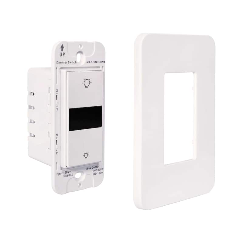 Smart Ligting LED Display Dimmer Switch - WiFi Remote App Control; No Hub Required by JONATHAN Y - White
