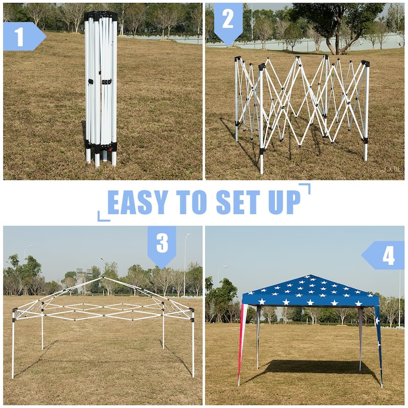 Costway 10'x10' Folding Pop Up Tent Gazebo Canopy Mesh Sidewall - See Details