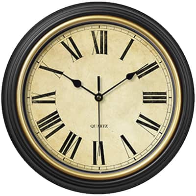 Wall Clock, Silent Non Ticking Battery Operated Roman Digital Clocks for Office, Home, Kitchen, Bedroom 12 Inch - 12 Inch