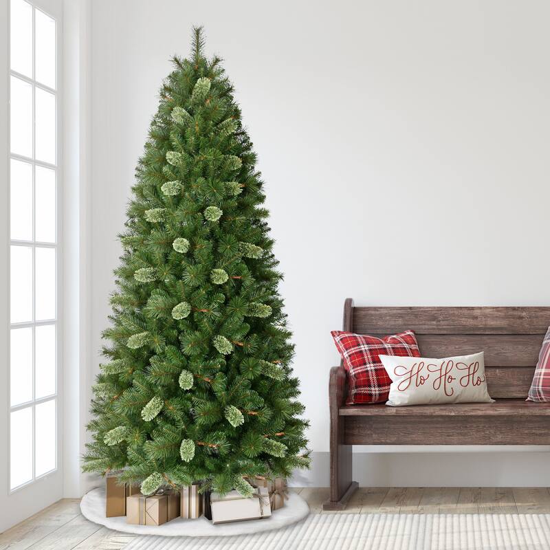 Puleo International 7.5' Slim Teton Pine Artificial Christmas Tree