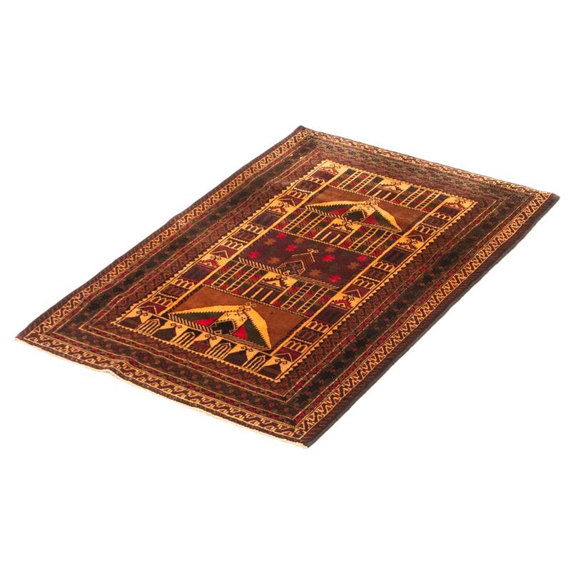 Teimani Orange Rug 2'11" x 4'8" - 2'11 x 4'8