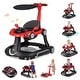 preview thumbnail 1 of 46, Babyjoy 6-in-1 Baby Walker with Canopy, Music, Lights, Speed/Height - See Details Red + Black