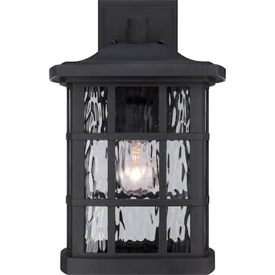 Stonington 1-Light Outdoor Wall Lantern in Mystic Black