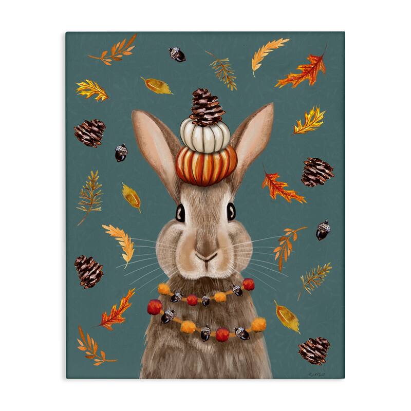 Stupell Festive Autumnal Hare Canvas Wall Art Design By Elizabeth Tyndall - 30 x 40