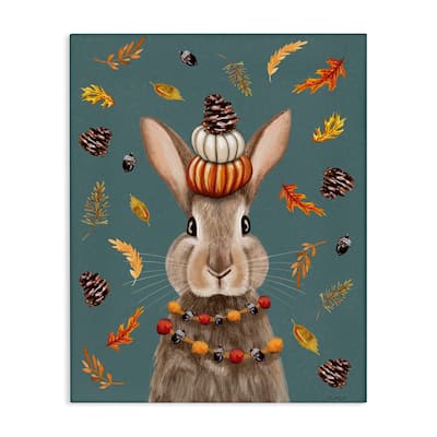 Stupell Festive Autumnal Hare Canvas Wall Art Design By Elizabeth Tyndall