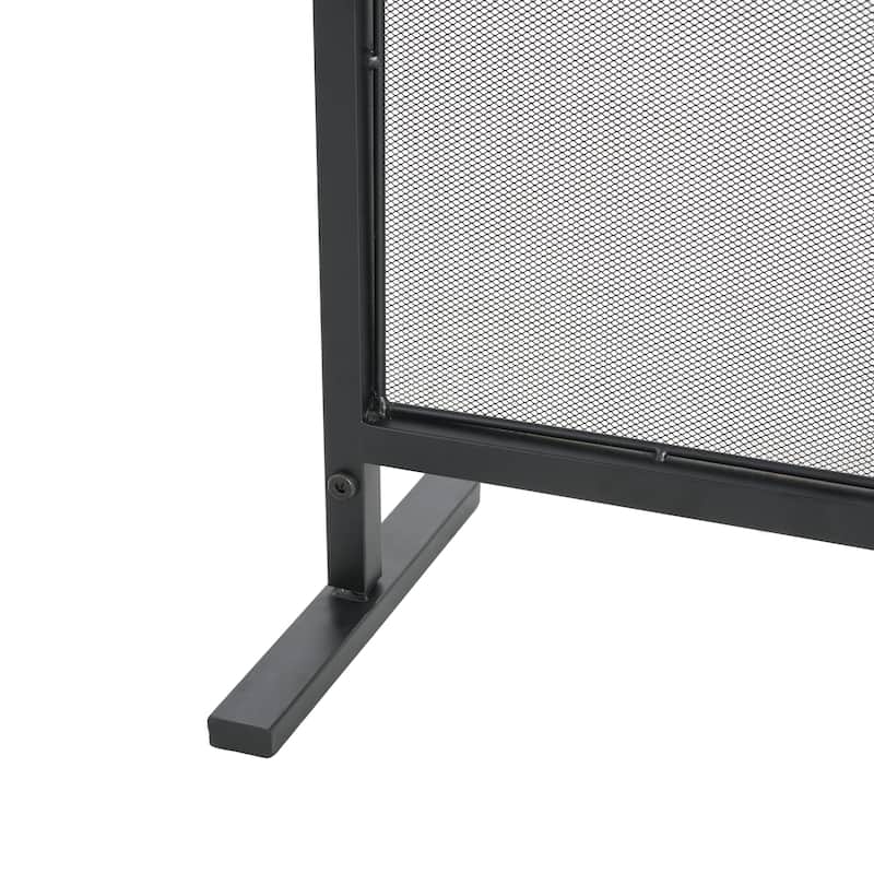 Christopher Knight Home - Regina Modern Iron Fireplace Screen with Fine Mesh Guard - 38" W x 30" H