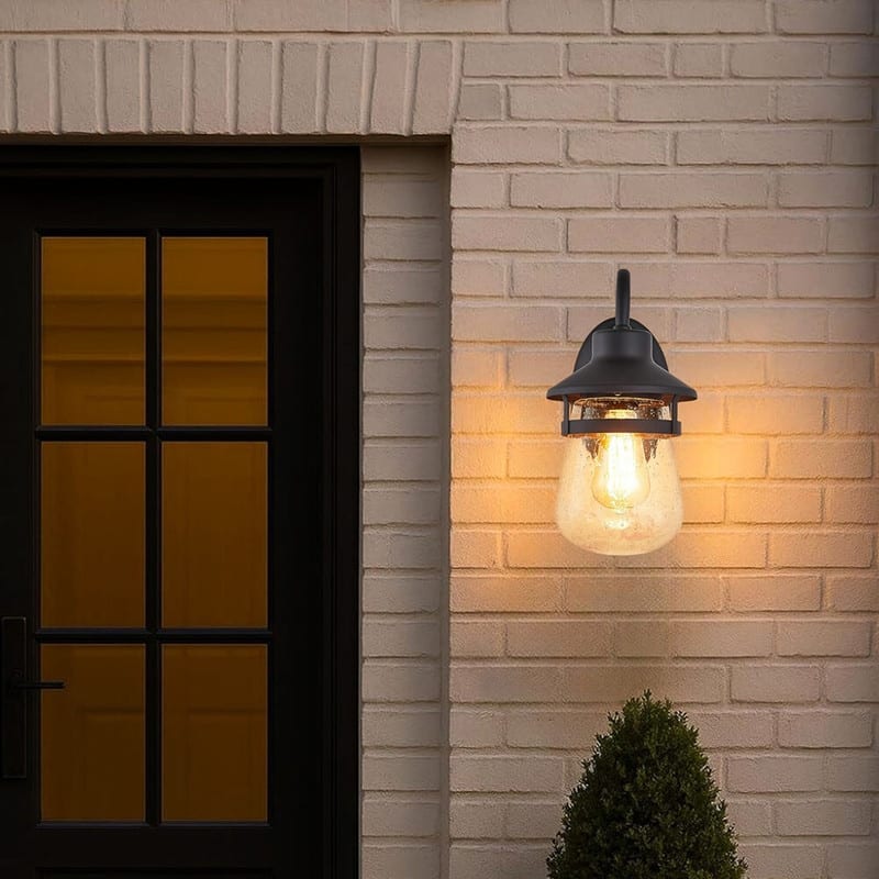 E26 Wall sconce black wall lighting glass, metal wall lamps