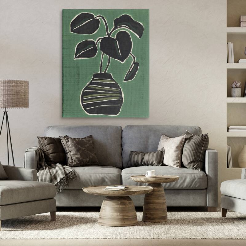 Stupell Green Hued House Plant Canvas Wall Art Design By June Erica Vess