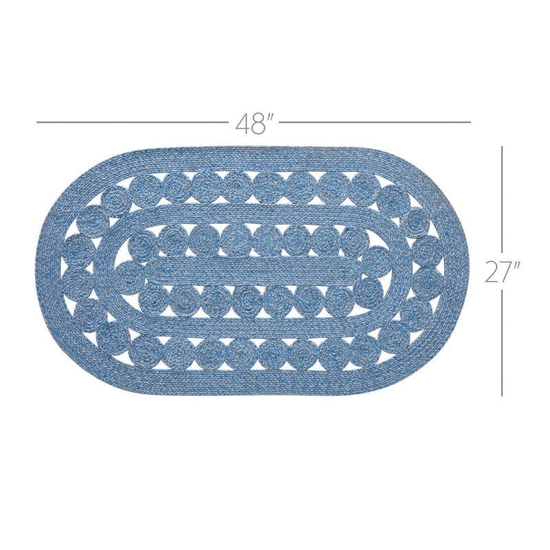 Celeste Blended Blue Indoor/Outdoor Rug Oval 27x48