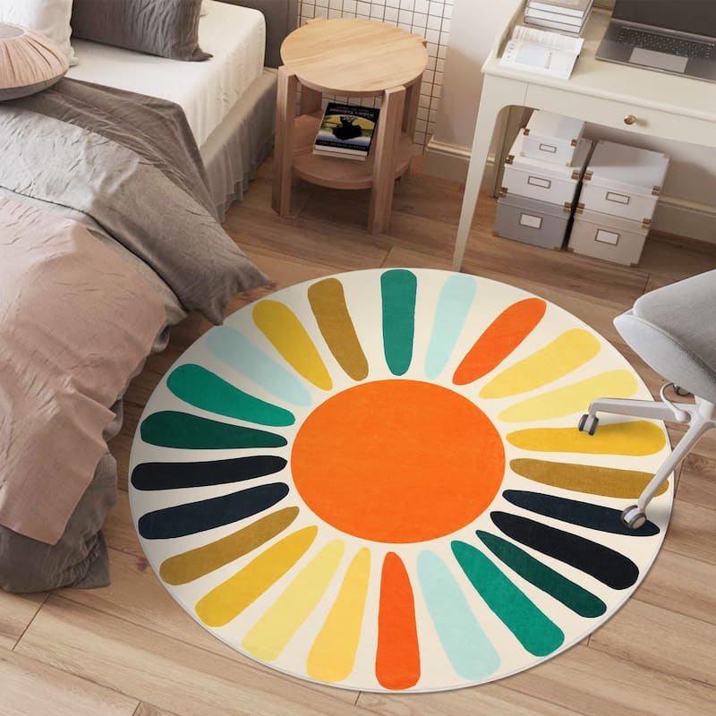 Garvee Rainbow Sol Kids Area Rug