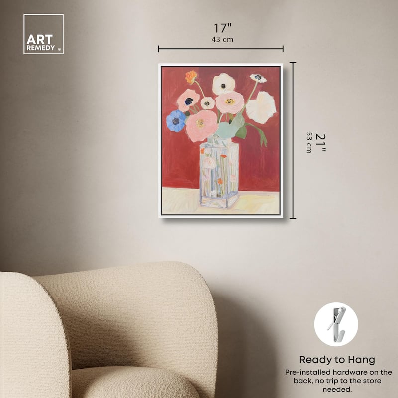Anemones in a Vase I Canvas by Art Remedy