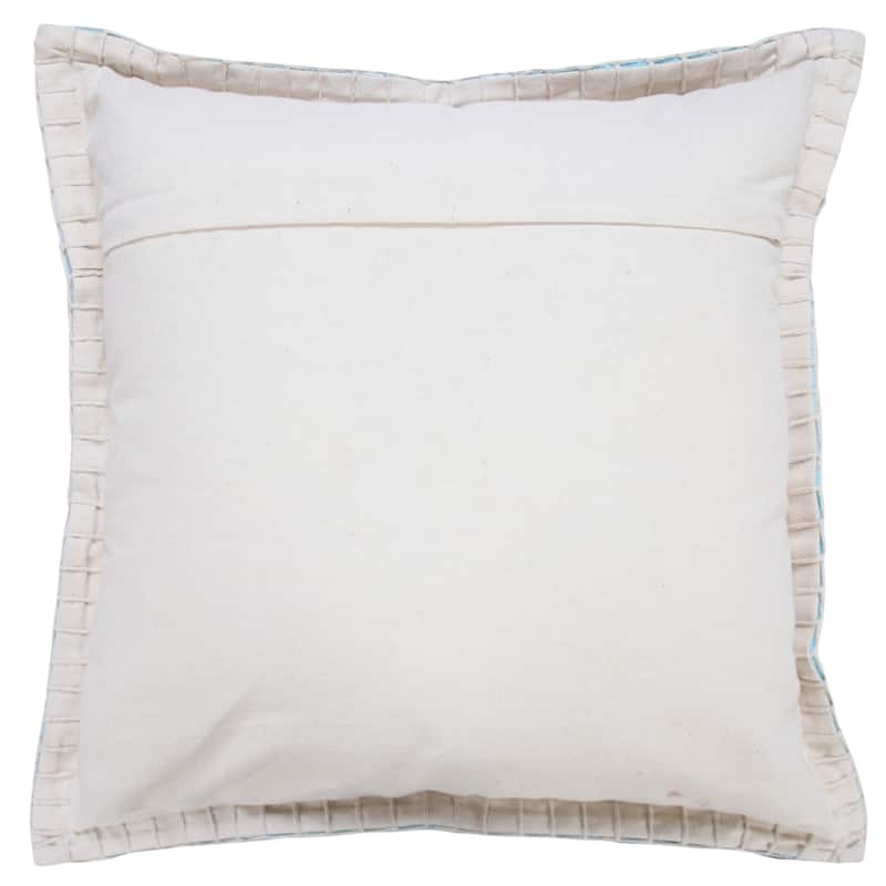 HomeRoots 20" X 20" Bright Blue 100% Cotton Zippered Pillow