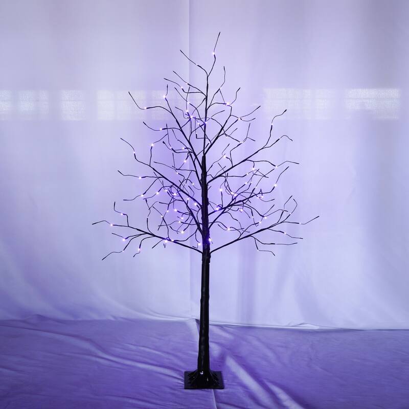 3 Pack Halloween Spooky Tree with Purple Lights