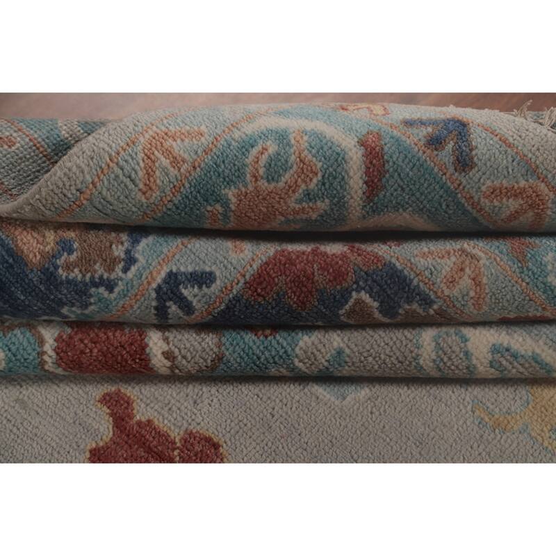 All-Over Oushak Indian Area Rug Handmade Wool Carpet - 7'11"x 9'11"