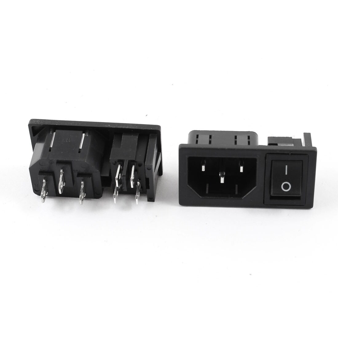 Ac 15a 250v 4 Pin On Off Rocker Boat Switch Iec320 C14 Power Socket 2 Pcs