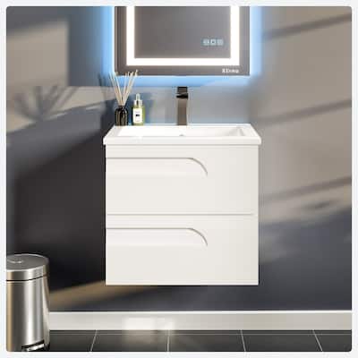 Eviva Joy 24" Wall Mount Bathroom Vanity with Porcelain Top