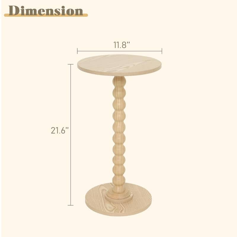 Round Side Table - 11.8"D x 11.8"W x 21.6"H
