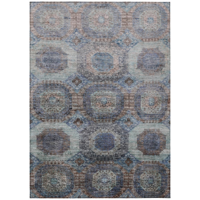 HomeRoots Medallion Transitional Rectangle Outdoor Rug