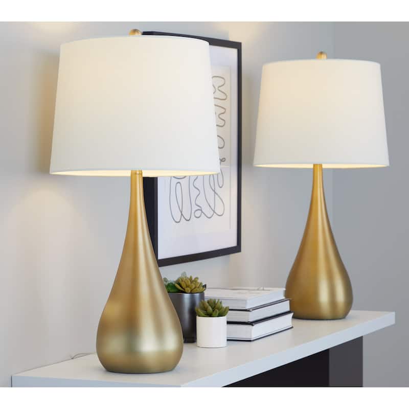 Silver Orchid Stone 29" Table Lamp with Empire Shade (Set of 2)