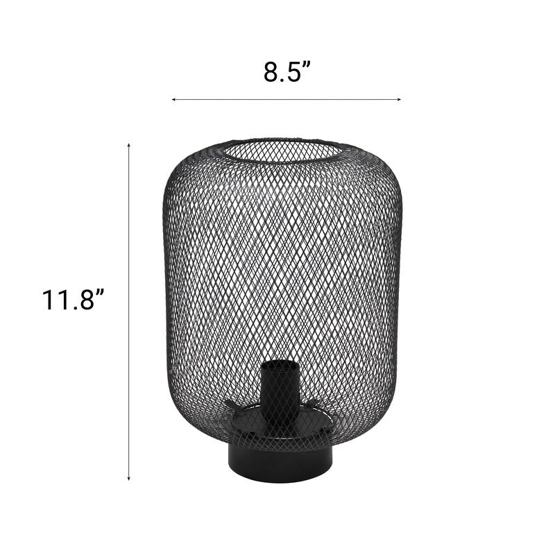 Metal Mesh Wire Table Lamp - 11.75" - Black