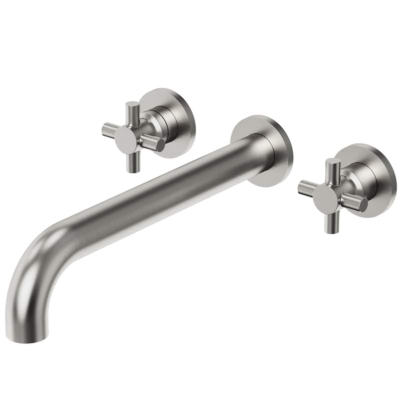 Double Handle Wall Mounted Tub Filler High Flow Tub Faucet Trim