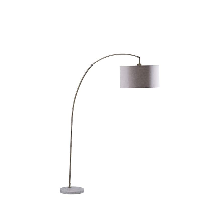 86"Arched Floor Lamp with Gray Drum Shade - 86" H x 16" W x 52.5" D