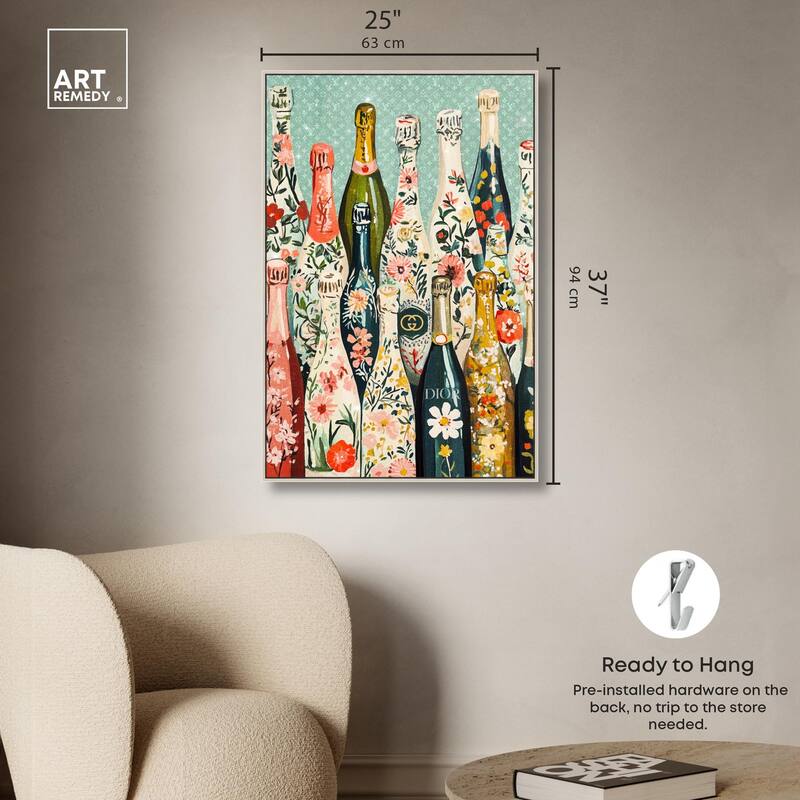 Floral Collection Bottles Canvas by Art Remedy