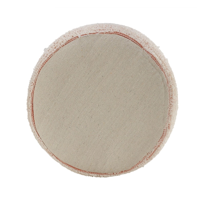 18" Striped Pouf Ottoman Round Fabric Foot Stool Seat and Polyester Upholstery Modern Accent Style