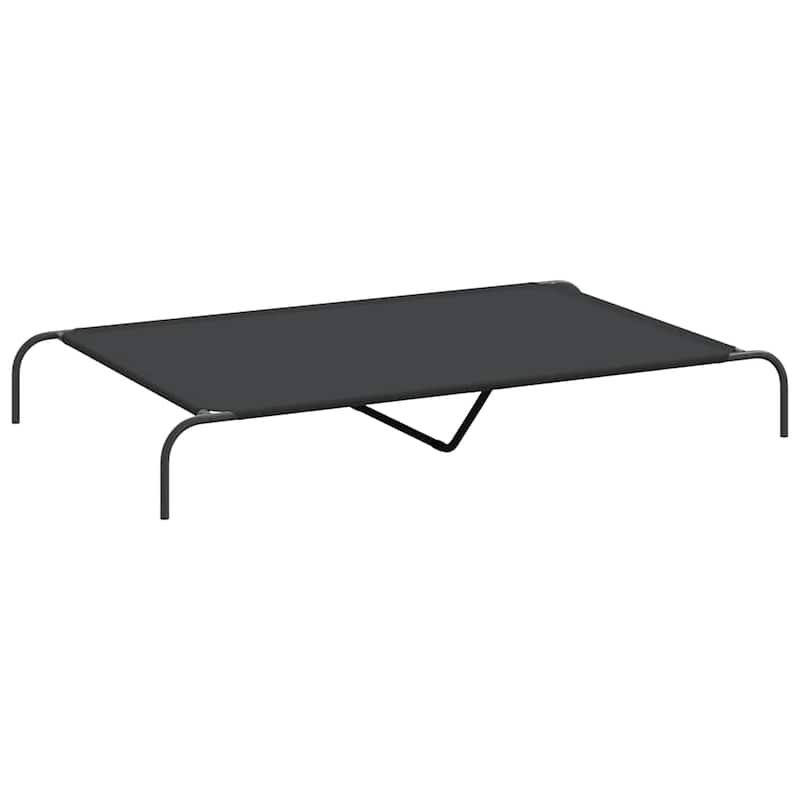 vidaXL Elevated Dog Bed Raised Dog Cot Puppy Sleeping Bed Black Textilene
