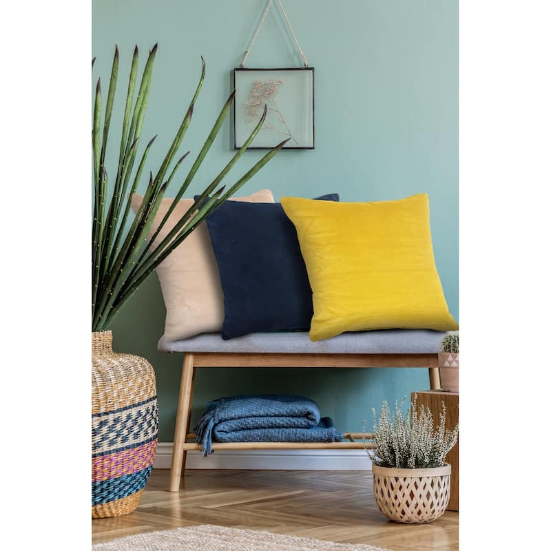 Sevita Solid Velvet Cotton Throw Pillow