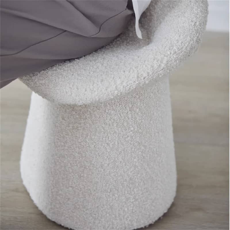 Mordern Fabric Multipurpose Vanity Stool in White