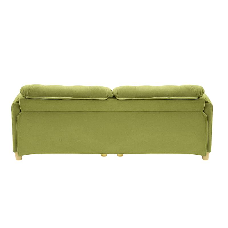 83.1" Flannelette 3-Seater Sofa with High-Density Foam, Solid Wood Frame, Easy Assembly