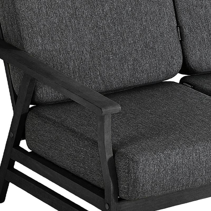 Casual Wood Cushioned 5-Piece Outdoor Patio Conversation Set