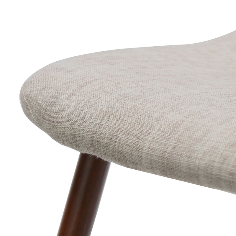 Modern Set of 2 Dining Chairs with Fabric Upholstered Backrest Seat, Wood Finish, Metal Legs for Dining Room Living Room