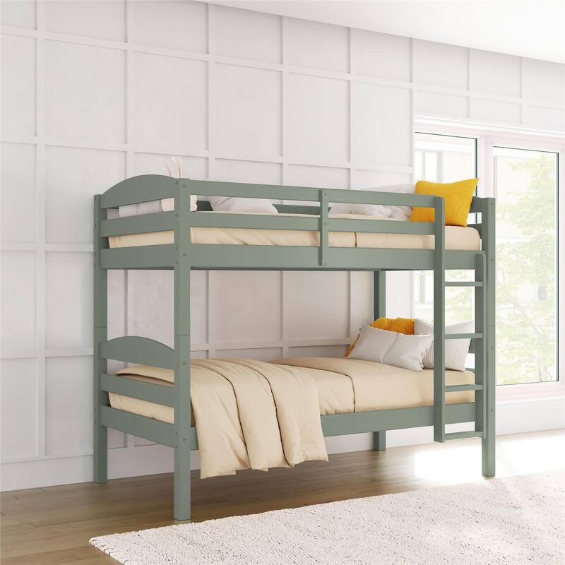 DHP Brady Solid Wood Twin-over-Twin Convertible Bunk Bed