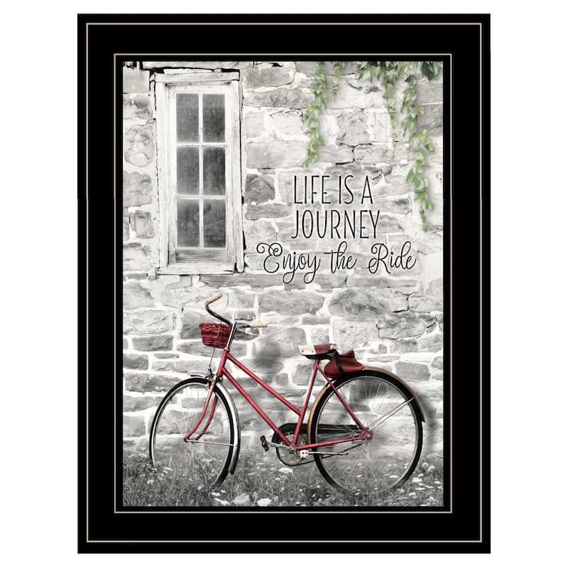 TrendyDecor4U Contemporary "Life is a Journey" Framed Print Wall Art by Lori Deiter