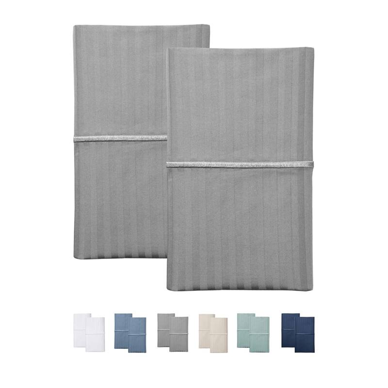 Feather & Stitch 500 Thread-Count Pillowcases - Standard/ Queen Pillowcase - Grey