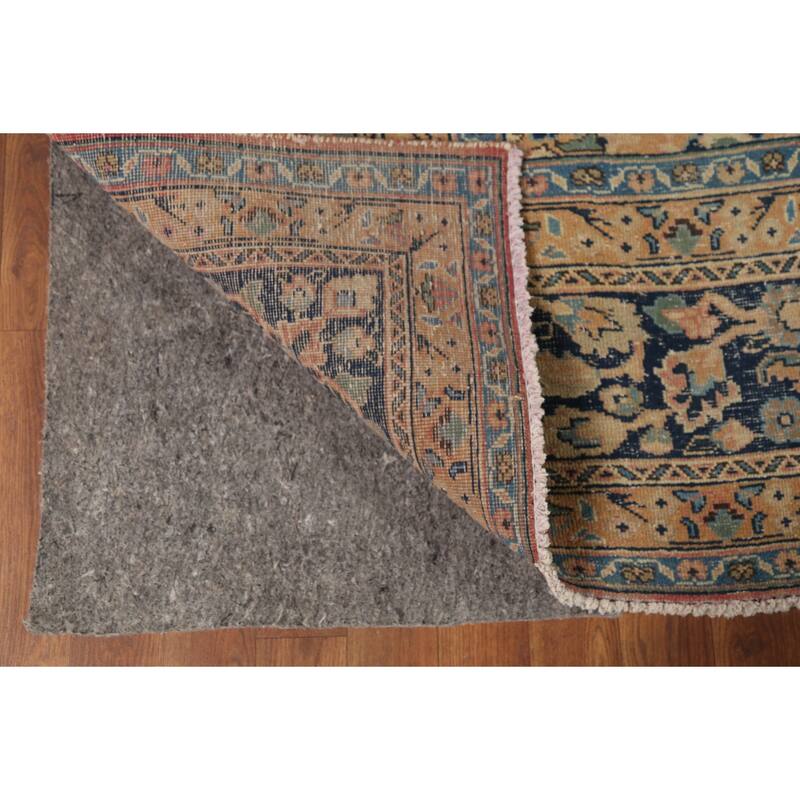 Traditional Mashad Persian Vintage Area Rug Hand-Knotted Wool Carpet - 9'5"x 12'5"