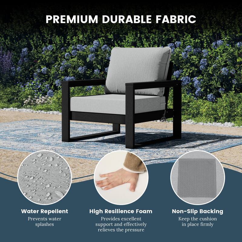 Endless Patio Sectional 5-Piece Deep Seating Set with Black Frame