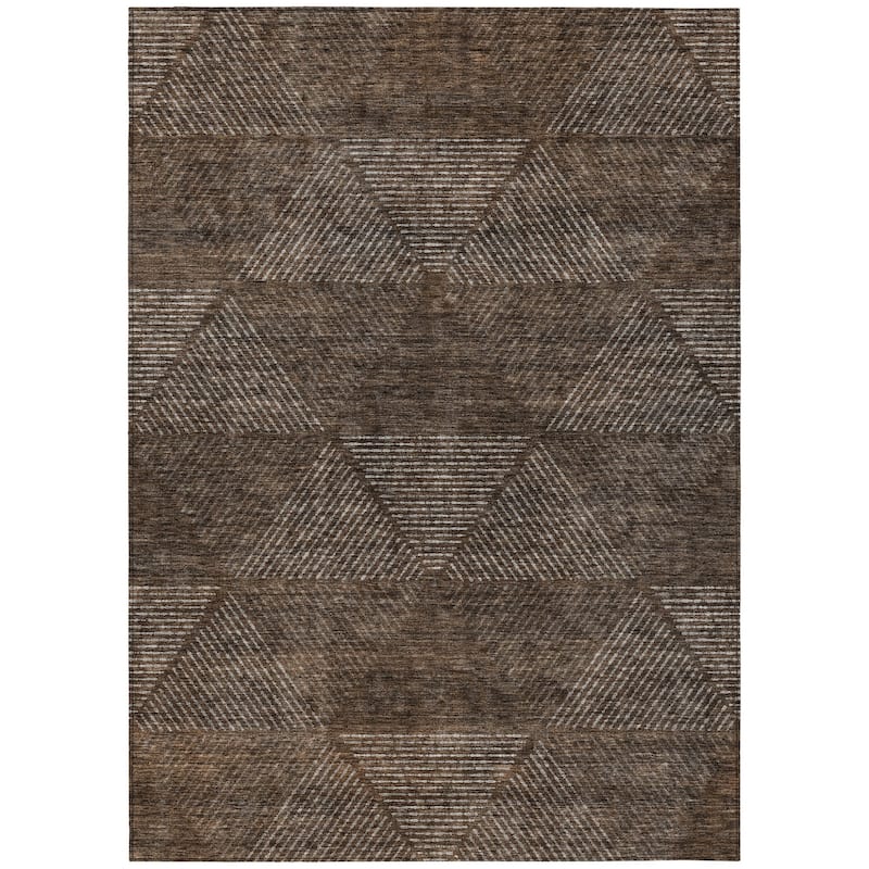 HomeRoots Geometric Transitional Rectangle Outdoor Rug