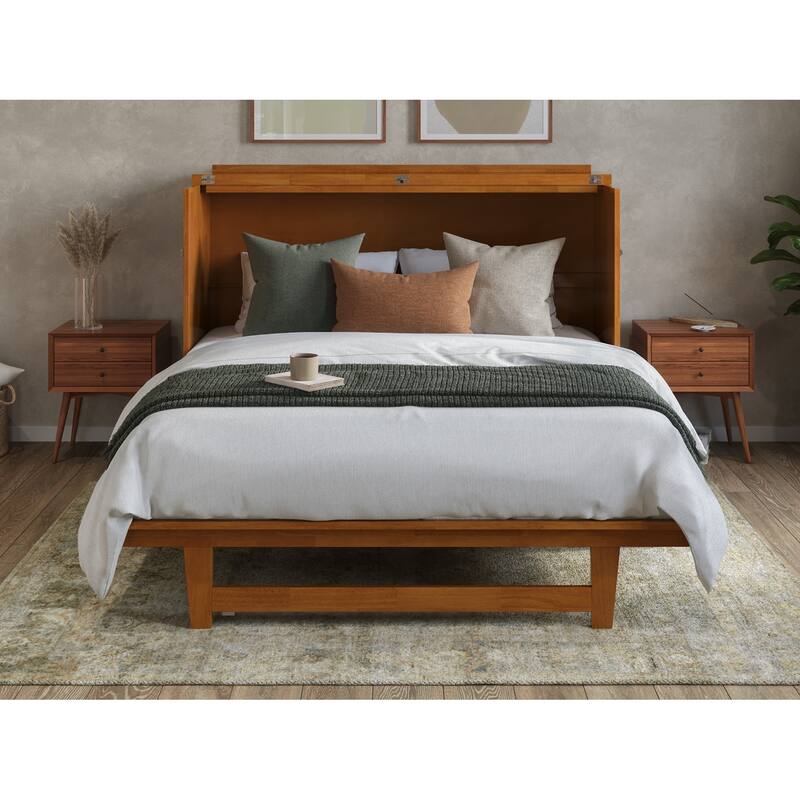 AFI Northfield Murphy Bed Chest with 6" Mattress, Storage Drawer & Built-In Charger