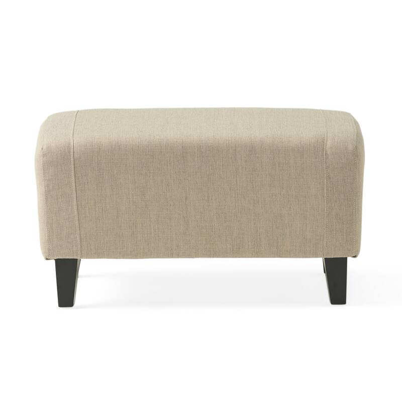 Beige 29.6" Button Tufted Arm Chair with Ottoman