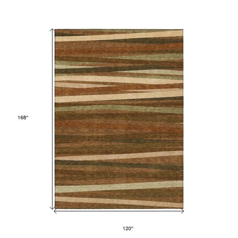 HomeRoots Striped Transitional Rectangle Outdoor Rug