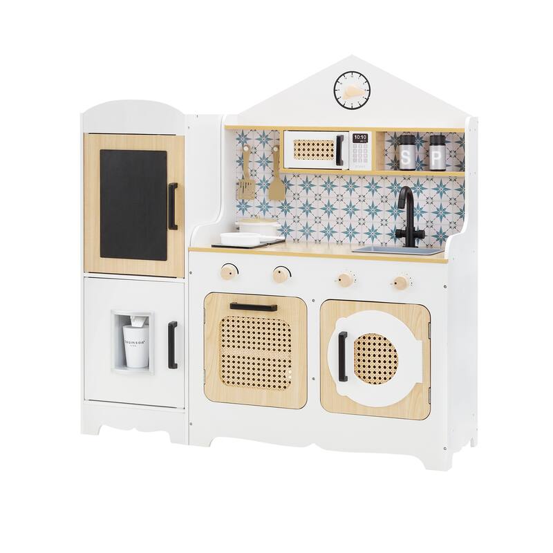 Teamson Kids Little Chef Morocco Play Kitchen & Accessories, White/Natural