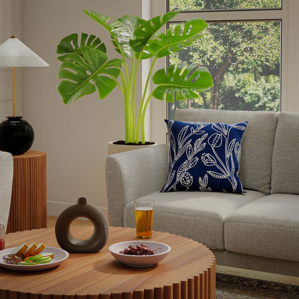 Rizzy Home Botanical Embroidered Throw Pillow