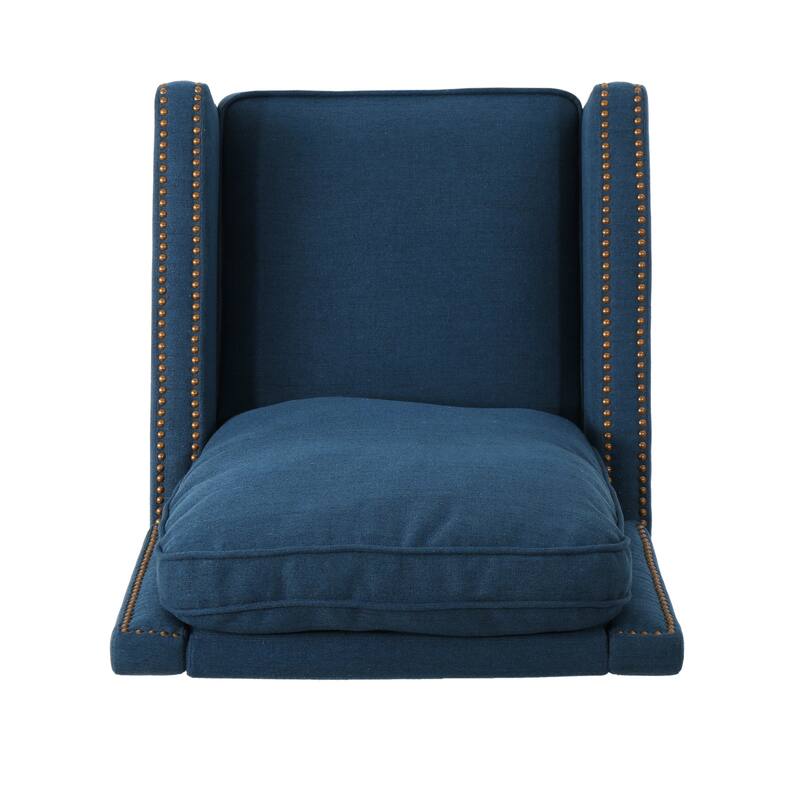Roomfitters Manual Standard Recliner, Compact Recliner for Living Room, Bedroom, Navy Blue