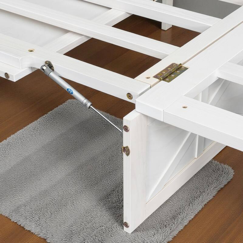 Queen Size Murphy Bed with USB Ports and Large Storage Drawers, Space-Saving Wall Bed Cabinet, Modern Brushed Finish