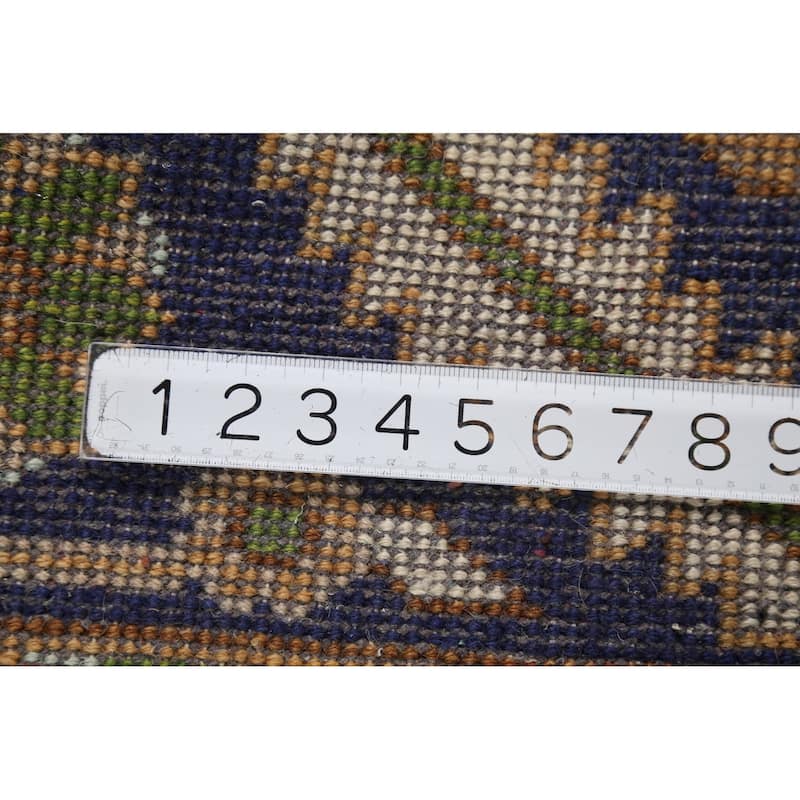 All-Over Blue Oushak Oriental Area Rug Handmade Wool Carpet - 7'11"x 9'9"