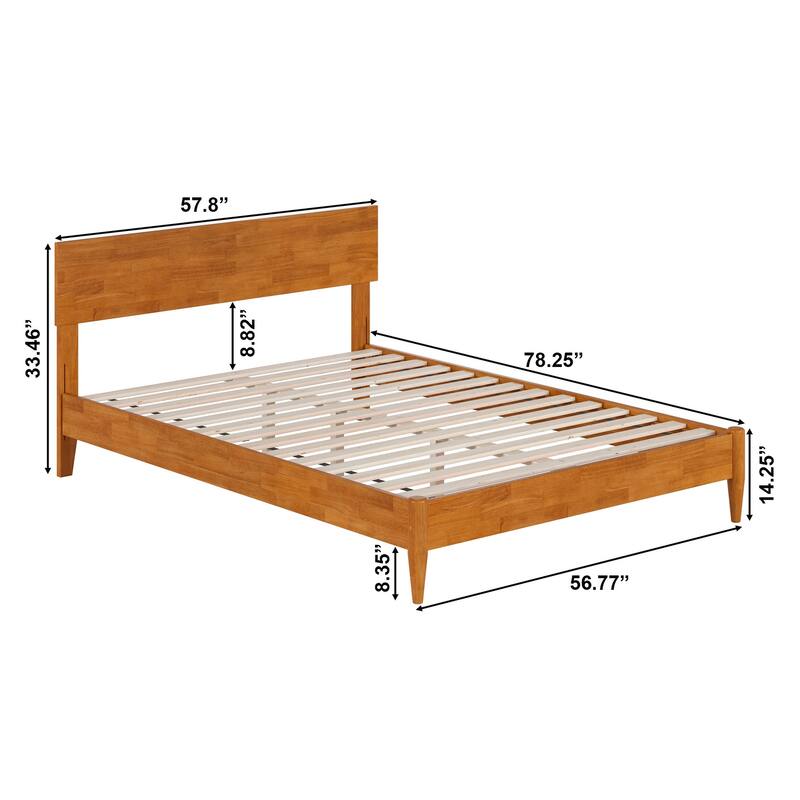 Aria Solid Wood Modern Low Profile Platform Bed